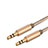 Cable Mini Jack de 3.5mm Adaptador Estereo Doble Macho Plano Audio A01 Oro