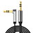 Cable Mini Jack de 3.5mm Adaptador Estereo Doble Macho Plano Audio A02 Negro