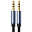 Cable Mini Jack de 3.5mm Adaptador Estereo Doble Macho Plano Audio A04 Negro