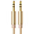 Cable Mini Jack de 3.5mm Adaptador Estereo Doble Macho Plano Audio A04 Oro