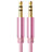 Cable Mini Jack de 3.5mm Adaptador Estereo Doble Macho Plano Audio A04 Rosa