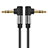 Cable Mini Jack de 3.5mm Adaptador Estereo Doble Macho Plano Audio A09 Negro