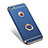 Carcasa Bumper Lujo Marco de Metal y Plastico con Anillo de dedo Soporte A01 para Apple iPhone 6S Azul