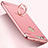 Carcasa Bumper Lujo Marco de Metal y Plastico con Anillo de dedo Soporte para Huawei Honor 8 Oro Rosa