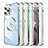 Carcasa Bumper Lujo Marco de Metal y Plastico Funda con Mag-Safe Magnetic LF5 para Apple iPhone 13 Pro