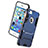 Carcasa Bumper Silicona Mate con Soporte para Apple iPhone 5S Azul