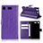 Carcasa de Cuero Cartera con Soporte L01 para Sony Xperia XZ1 Compact Morado