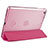 Carcasa de Cuero Cartera con Soporte L06 para Apple iPad Mini 2 Rosa Roja