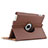 Carcasa de Cuero Giratoria con Soporte para Apple iPad 3 Marron