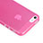 Carcasa Dura Ultrafina Transparente Mate para Apple iPhone 5 Rosa Roja