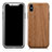 Carcasa Silicona Goma Patron de Grano de Madera para Apple iPhone X Marron