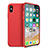 Carcasa Silicona Ultrafina Goma 360 Grados para Apple iPhone X Rojo