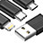 Cargador Cable Lightning USB Carga y Datos Android Micro USB C01 para Apple iPad Air 10.9 (2020) Negro