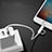 Cargador Cable Lightning USB Carga y Datos Android Micro USB C01 para Apple iPad Mini 4 Plata