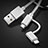 Cargador Cable Lightning USB Carga y Datos Android Micro USB C01 para Apple iPad Pro 10.5 Plata