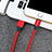 Cargador Cable USB Carga y Datos D03 para Apple iPad 3 Rojo