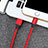Cargador Cable USB Carga y Datos D03 para Apple iPad Mini 3 Rojo