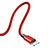 Cargador Cable USB Carga y Datos D03 para Apple iPhone 14 Plus Rojo