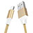 Cargador Cable USB Carga y Datos D04 para Apple iPad Air 3 Oro