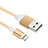 Cargador Cable USB Carga y Datos D04 para Apple iPad Pro 12.9 (2018) Oro