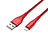 Cargador Cable USB Carga y Datos D14 para Apple iPad Air 10.9 (2020) Rojo