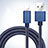 Cargador Cable USB Carga y Datos L04 para Apple iPhone Xs Azul