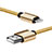 Cargador Cable USB Carga y Datos L07 para Apple iPad Air 4 10.9 (2020) Oro
