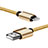 Cargador Cable USB Carga y Datos L07 para Apple iPad Mini 2 Oro