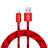 Cargador Cable USB Carga y Datos L10 para Apple iPad 10.2 (2020) Rojo