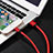 Cargador Cable USB Carga y Datos L11 para Apple iPad Air Rojo