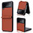 Funda Bumper Lujo Cuero y Plastico Mate Carcasa R08 para Samsung Galaxy Z Flip3 5G