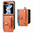 Funda Bumper Lujo Cuero y Plastico Mate Carcasa SD2 para Samsung Galaxy Z Flip5 5G