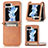 Funda Bumper Lujo Cuero y Plastico Mate Carcasa SD3 para Samsung Galaxy Z Flip5 5G