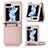 Funda Bumper Lujo Cuero y Plastico Mate Carcasa SD3 para Samsung Galaxy Z Flip5 5G