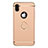 Funda Bumper Lujo Marco de Metal y Plastico con Anillo de dedo Soporte F02 para Apple iPhone X Oro