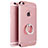 Funda Bumper Lujo Marco de Metal y Plastico con Anillo de dedo Soporte para Apple iPhone 6 Oro Rosa