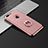 Funda Bumper Lujo Marco de Metal y Plastico con Anillo de dedo Soporte para Apple iPhone 7 Plus Oro Rosa