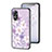 Funda Bumper Silicona Gel Espejo Flores Carcasa para Oppo A17