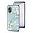 Funda Bumper Silicona Gel Espejo Flores Carcasa para Oppo A17