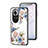 Funda Bumper Silicona Gel Espejo Flores Carcasa para Oppo Reno11 5G