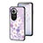 Funda Bumper Silicona Gel Espejo Flores Carcasa para Oppo Reno11 5G