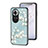 Funda Bumper Silicona Gel Espejo Flores Carcasa para Oppo Reno11 5G