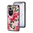 Funda Bumper Silicona Gel Espejo Flores Carcasa para Oppo Reno11 5G