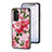 Funda Bumper Silicona Gel Espejo Flores Carcasa para Samsung Galaxy F13 4G