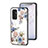 Funda Bumper Silicona Gel Espejo Flores Carcasa para Samsung Galaxy M13 4G