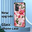 Funda Bumper Silicona Gel Espejo Flores Carcasa S01 para OnePlus 9RT 5G