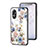 Funda Bumper Silicona Gel Espejo Flores Carcasa S01 para Oppo A17