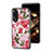 Funda Bumper Silicona Gel Espejo Flores Carcasa S01 para Oppo A18