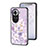 Funda Bumper Silicona Gel Espejo Flores Carcasa S01 para Oppo Reno11 5G