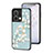 Funda Bumper Silicona Gel Espejo Flores Carcasa S01 para Oppo Reno8 5G